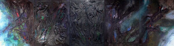 Acrilico sobre tela y GeoTextil 260 x 975 cm. Realizado en Colombia
Acrilyc on canvas and GeoTextile 260 x 597 cm. Painted in Colombia
Acrilyque sur toile et GeoTextile 260 x 975cm. Fait on Colombie