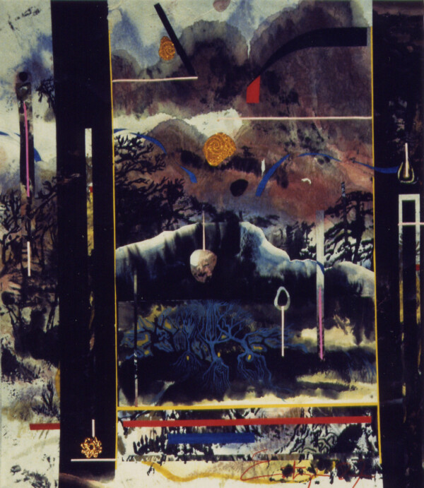 Tinta china sobre papel de arroz 100 x 50 cm. Realizado en Peking 1987
China ink on rice paper 100 x 50 cm. Painted in Peking 1987
Encre Chinoise sur papier de riz 100 x 50 cm. Faite a Peking 1987